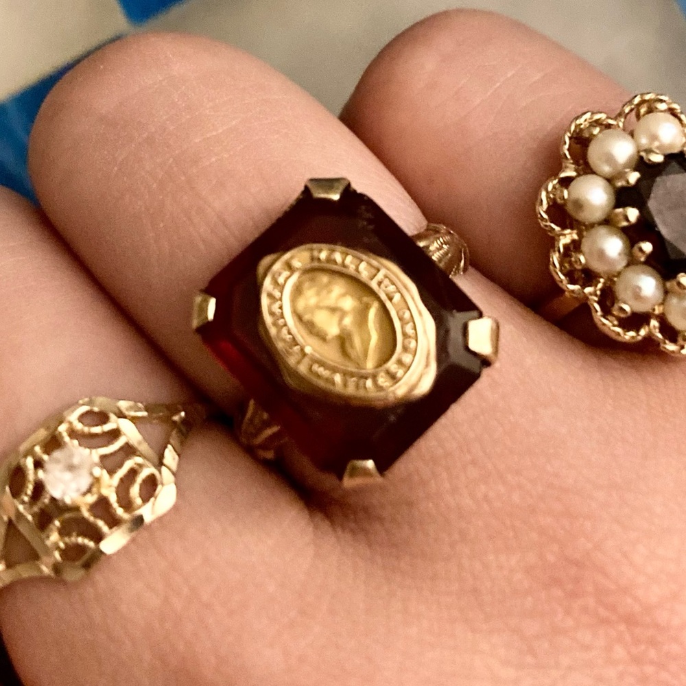 Vintage 10K Fairfax Hall Class Ring size 4.5